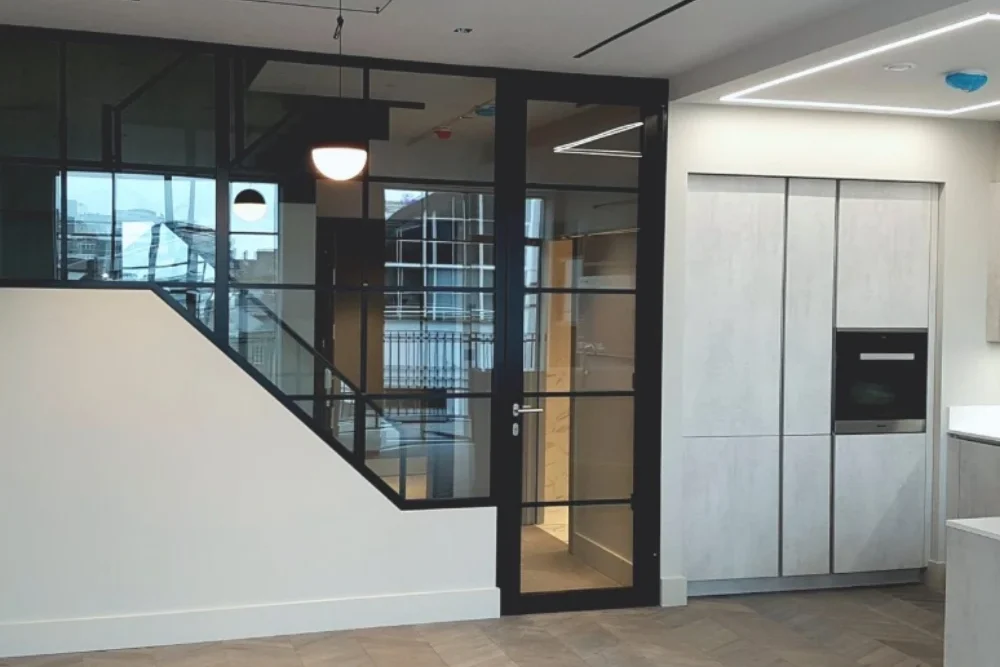 60-minute fire-rated glass partition system