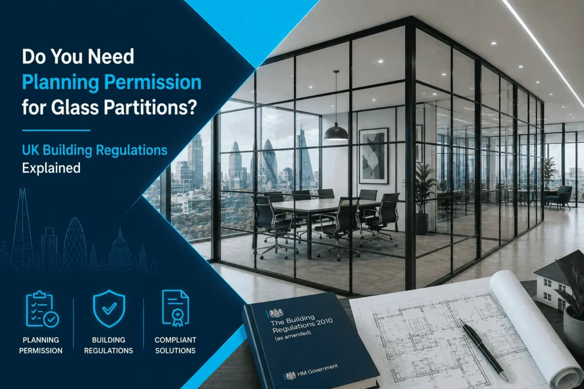 Planning permission and UK building regulations for glass partitions