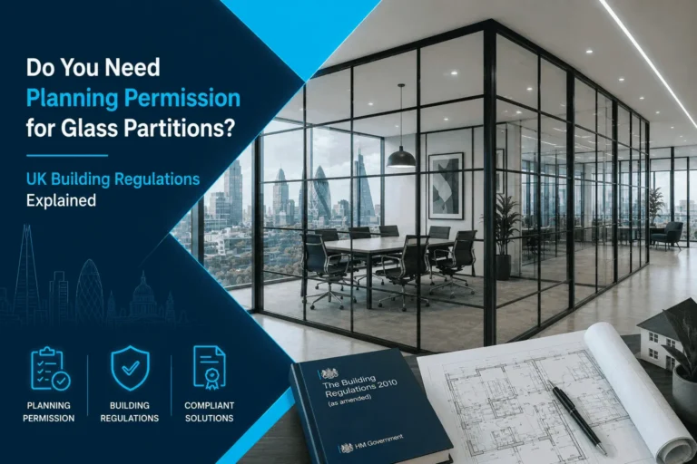 Planning permission and UK building regulations for glass partitions
